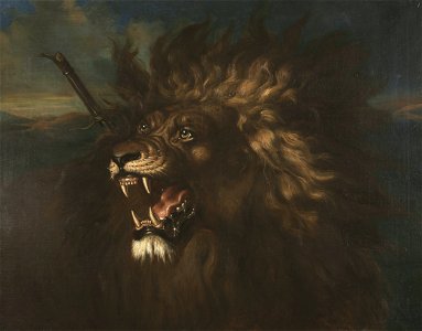 Raden Saleh - Wounded Lion (c.1839)
