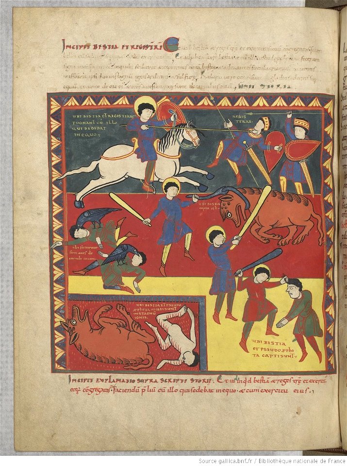 Saint-Sever Beatus f. 201v - Combat