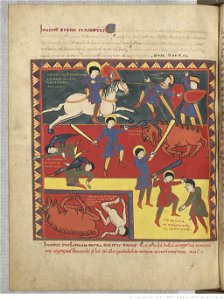 Saint-Sever Beatus f. 201v - Combat