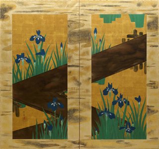 Sakai Hōitsu - Irises and Eight-Fold Bridge - 20-2007 - Saint Louis Art Museum