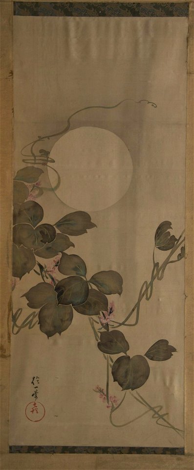 Sakai Hōitsu 酒井抱一 - Moon and Flowering Arrowroot - y1945-177 - Princeton University Art Museum