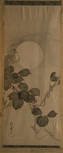 Sakai Hōitsu 酒井抱一 - Moon and Flowering Arrowroot - y1945-177 - Princeton University Art Museum
