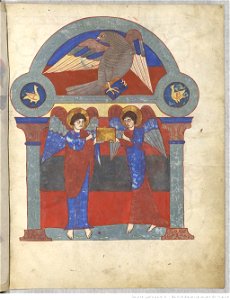 Saint-Sever Beatus f. 005r - Anges tenant l'évangile