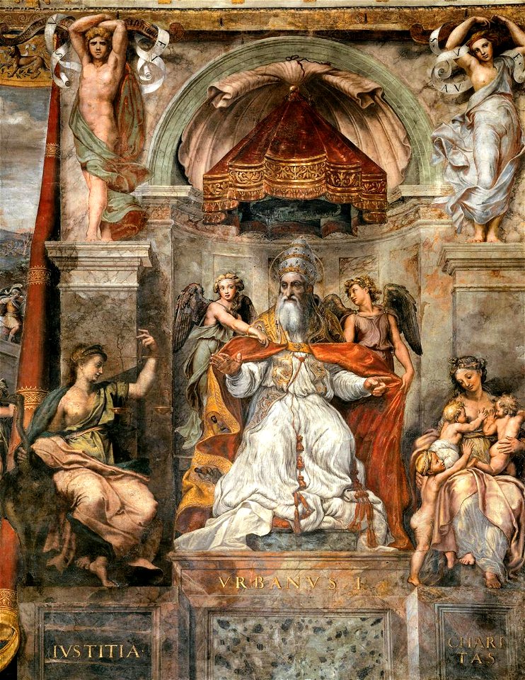 Sala di costantino, papa urbano I tra la giustizia e la carità