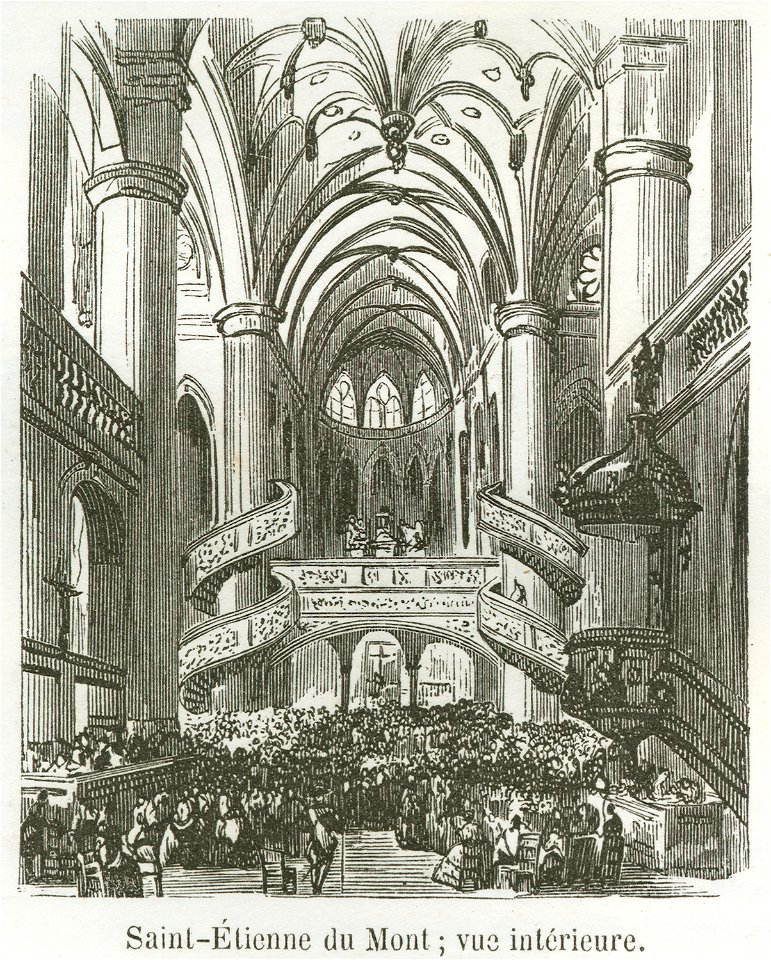 Saint-Étienne du Mont, vue intérieure, 1855