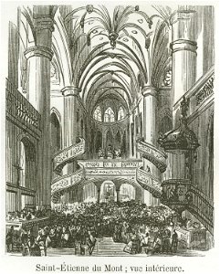 Saint-Étienne du Mont, vue intérieure, 1855