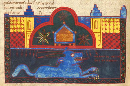 Saint-Sever Beatus f. 157v - Beast - crop