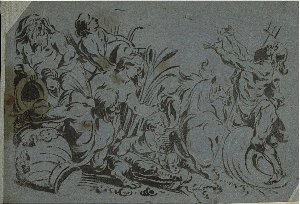 Anthoon Sallaert - Mythological Scene with Neptune and River Gods