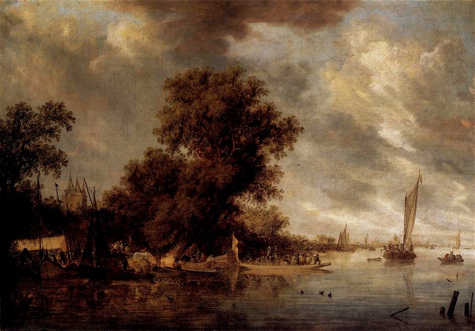 Salomon van Ruysdael - River Landscape at Arnheim - WGA20571