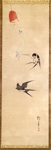 Sakai Hoitsu - Two Swallows and Wind Bell - Walters 3572
