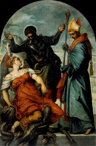 Jacopo Tintoretto - St Louis, St George, and the Princess - WGA22440