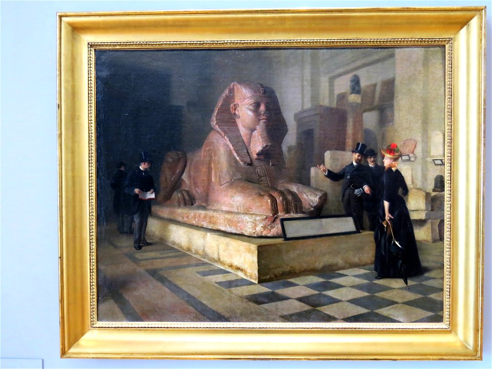 Salle égyptienne du Louvre - Devant le Grand Sphinx