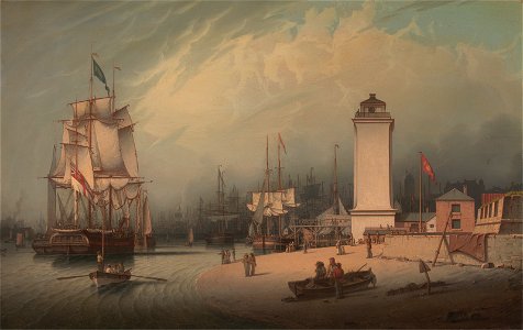 Robert Salmon - The Low Lighthouse, North Shields - Google Art Project