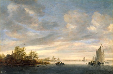 Salomon van Ruysdael - Seascapes with Boat - WGA20582 - Free Stock Illustrations | Creazilla