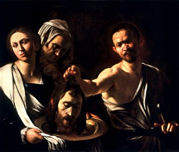 Salome with the Head of John the Baptist-Caravaggio (1610). Free illustration for personal and commercial use.
