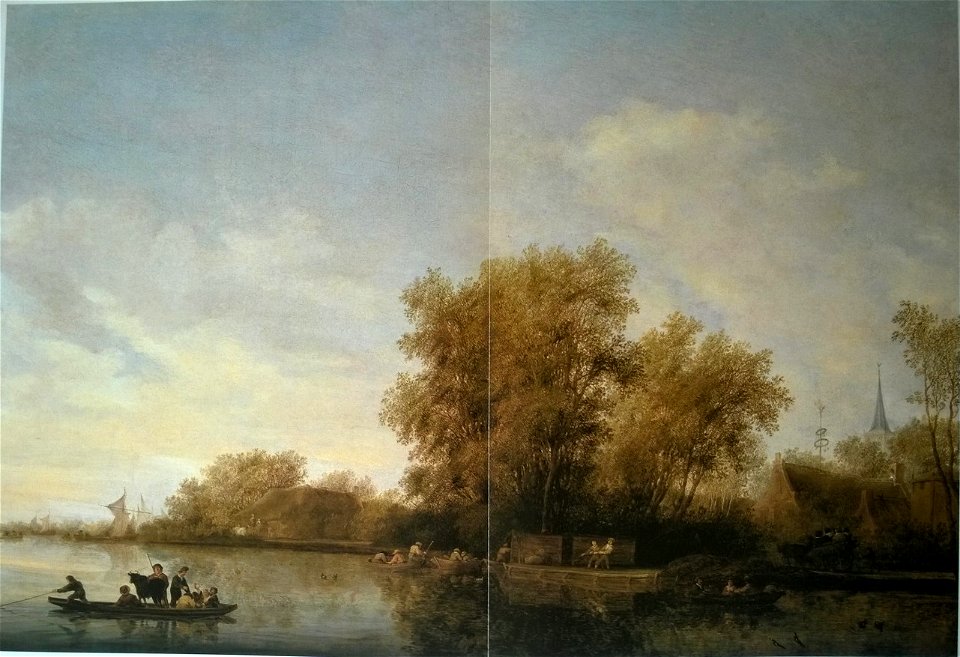 Salomon van Ruysdael - River Landscape with Ferry