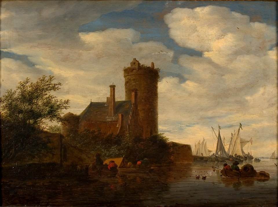 Salomon van Ruysdael - Rivierlandschap met kasteel - 0434 - Rijksmuseum Twenthe