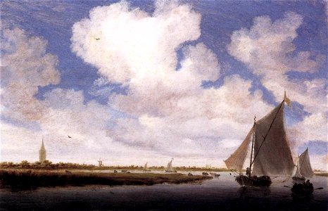 Salomon van Ruysdael - Sailboats on the Wijkermeer - WGA20581. Free illustration for personal and commercial use.