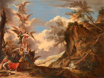 Salvator Rosa (1615-1673) (after) - Landscape with Jacob's Dream - 1166737 - National Trust. Free illustration for personal and commercial use.