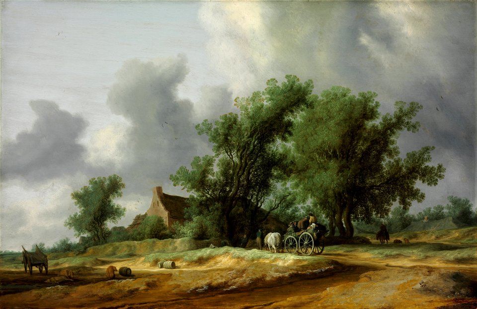 Salomon van Ruysdael - Road in the Dunes with a Passanger Coach - Google Art Project