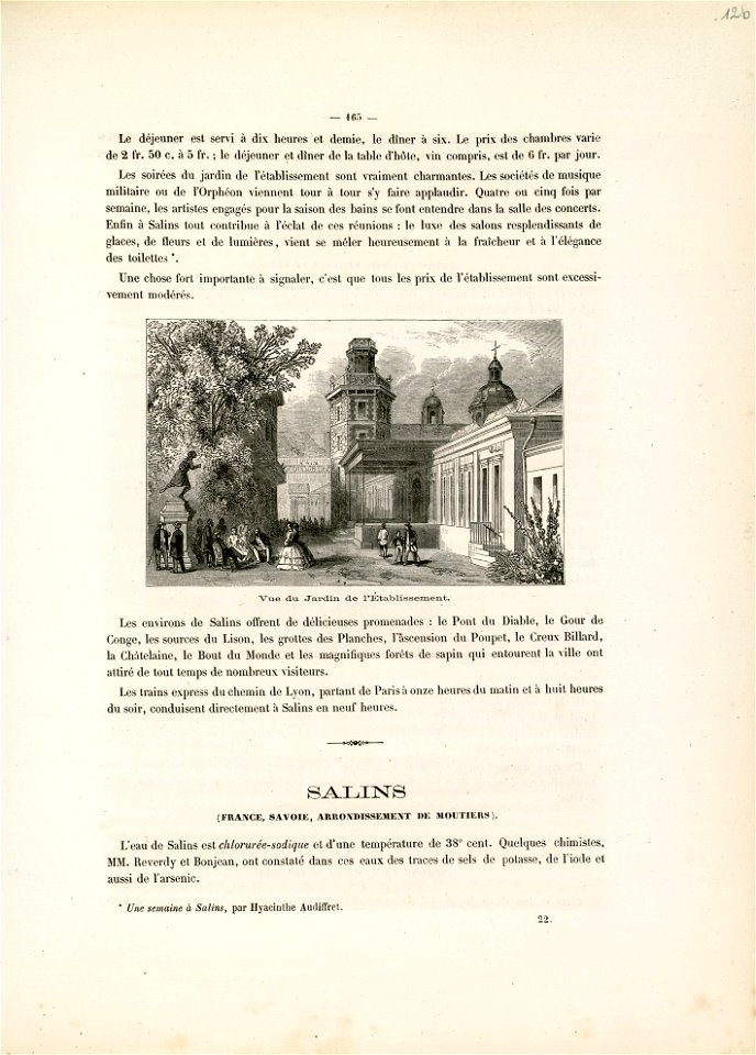 Salins. Vue du Jardin de l'Etablissement - Fonds Ancely - B315556101 A BERTHIER 182