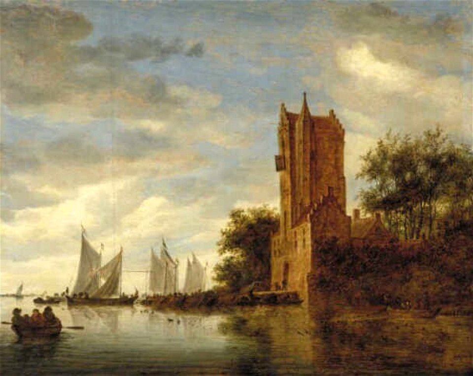 Salomon van Ruysdael - Riviergezicht met Pellekussenpoort te Utrecht - 1761 (OK) - Museum Boijmans Van Beuningen