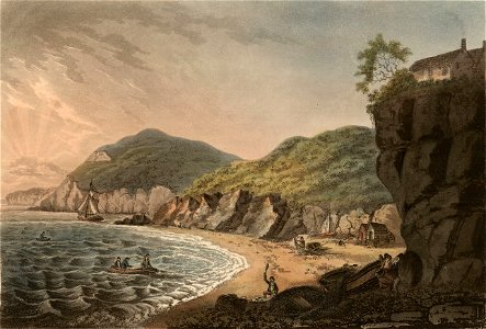 Salmon fishery - a view from the rocks of Aberistwith and the bay