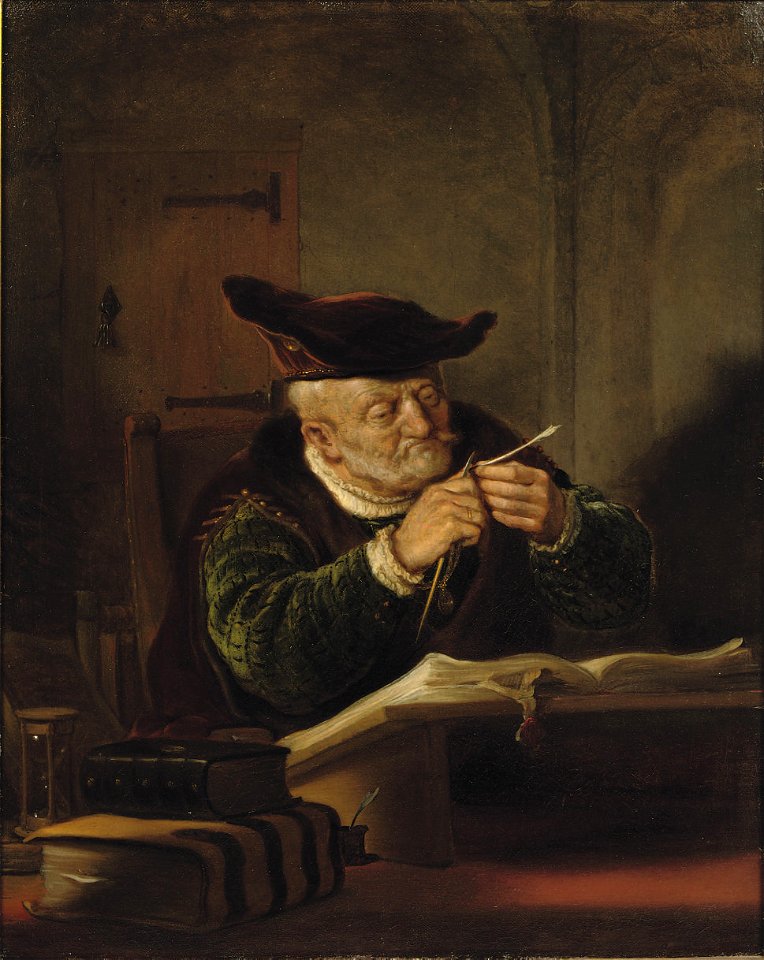 Salomon Koninck - A Scholar sharpening his Quill 2008 AMS 02788 0055