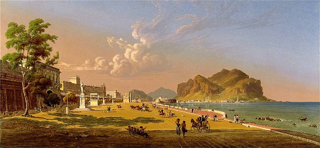 Robert Salmon - View of Palermo. Free illustration for personal and commercial use.