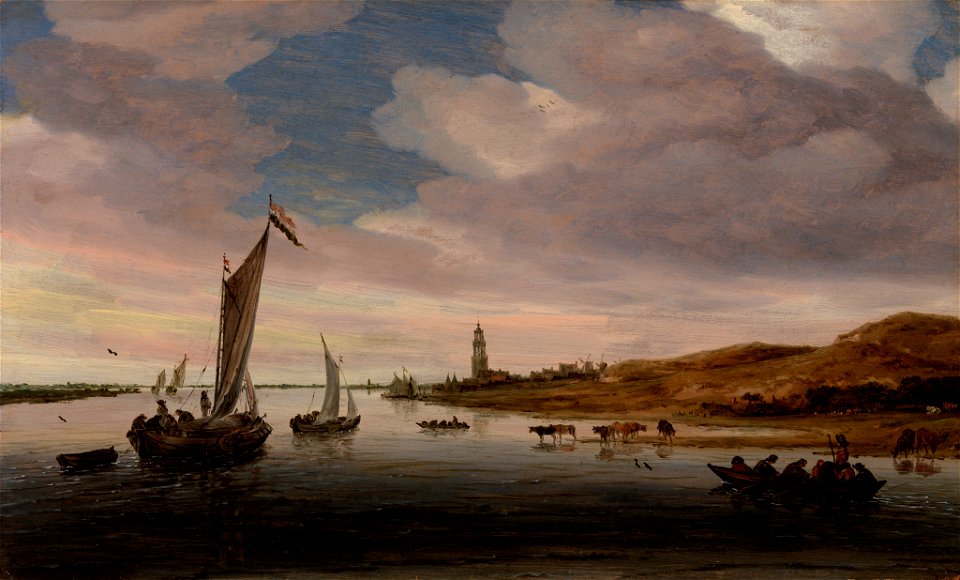 Salomon van Ruysdael - Rhine River View near Rhenen (Auf dem Rhein bei Rhenen) - BF808 - Barnes Foundation