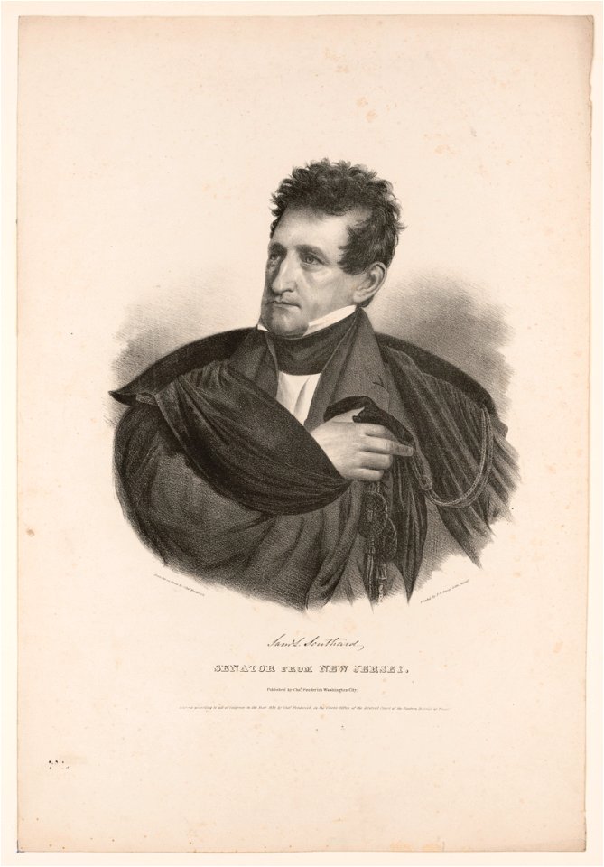 Sam L. Southard, senator from New Jersey - from life on stone by Chas. Fenderich ; printed by P.S. Duval Lith. Philada. LCCN2003656285