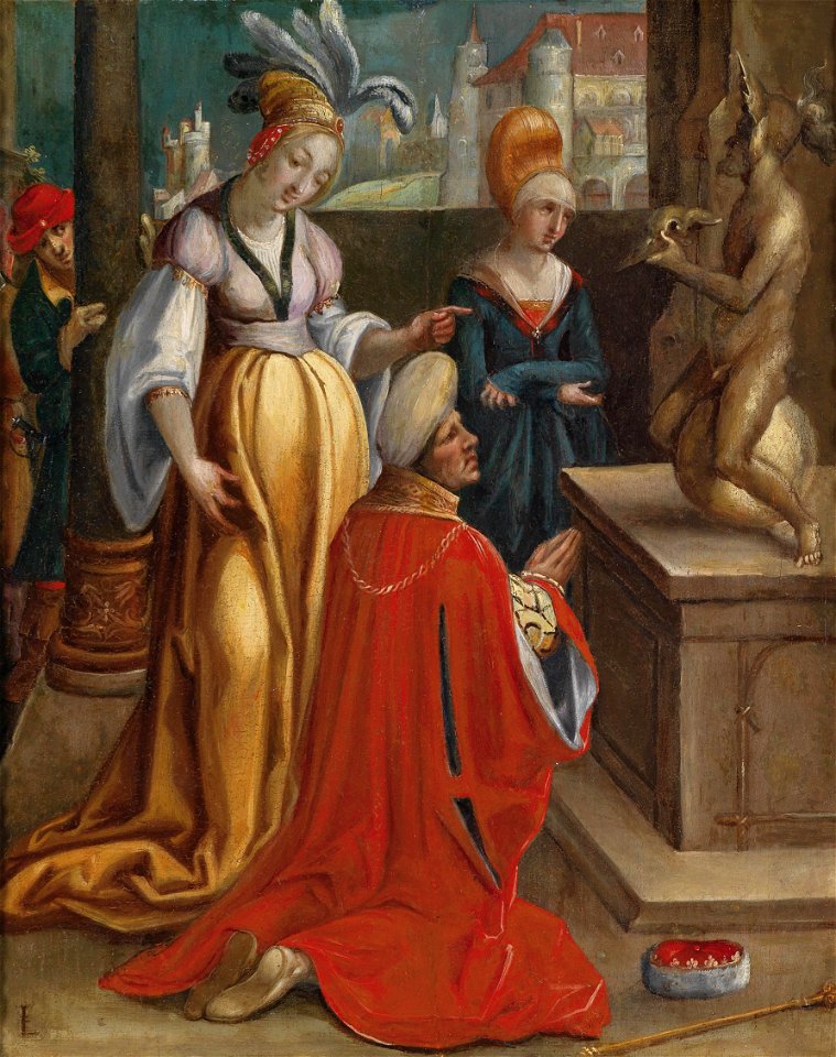 Salomons Götzendienst nach Lucas van Leyden