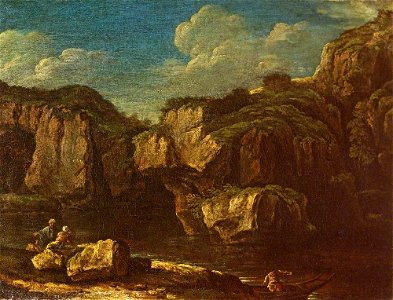 Salvator Rosa (1615-1673) (style of) - Landscape with Rocks and Water - 732184 - National Trust