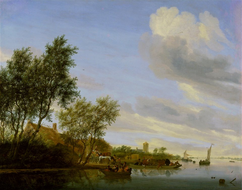 Salomon van Ruysdael - River Landscape with a Ferry - 45.9 - Minneapolis Institute of Arts