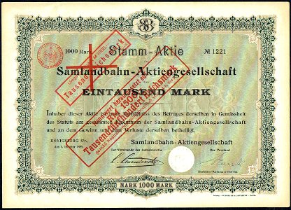 Samlandbahn-AG 1899