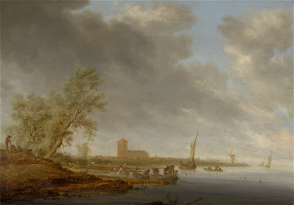 Salomon van Ruysdael - River Landscape with a View of Naarden - 2016.434 - Art Institute of Chicago