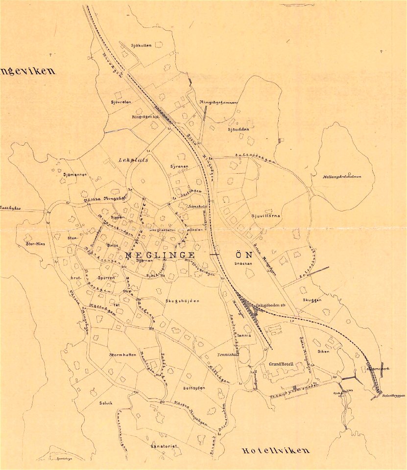 Saltsjöbaden Neglingeön stadsplan 1912