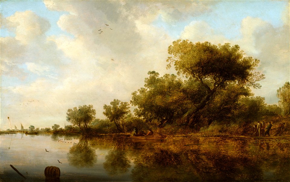 Salomon von Ruisdael - River View with Fishermen - Walters 37351