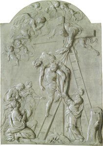 Caspar Sambach Trompe-L'Oeil eines Reliefs mit Kreuzabnahme