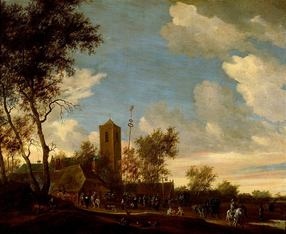 Salomon van Ruysdael, , Kunsthistorisches Museum Wien, Gemäldegalerie - Fest unter dem Maibaum - GG 6432 - Kunsthistorisches Museum