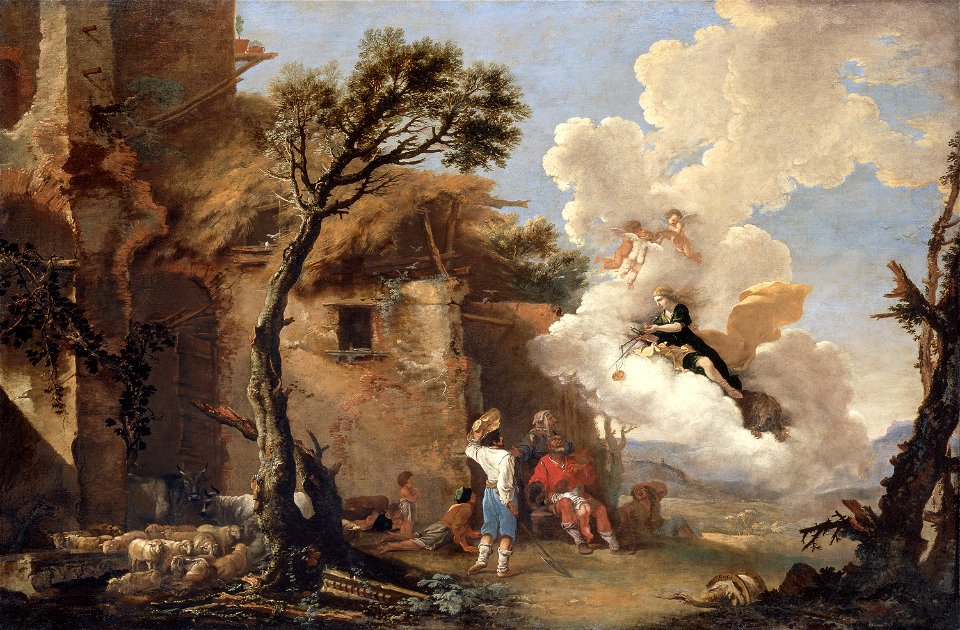 Salvator Rosa, , Kunsthistorisches Museum Wien, Gemäldegalerie - Wiederkehr der Astraea - GG 1613 - Kunsthistorisches Museum