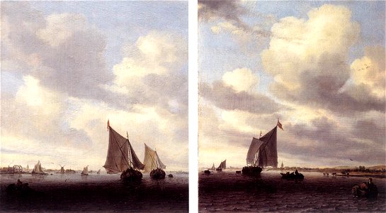 Salomon van Ruysdael - Seascapes with Sailing Boat - WGA20582