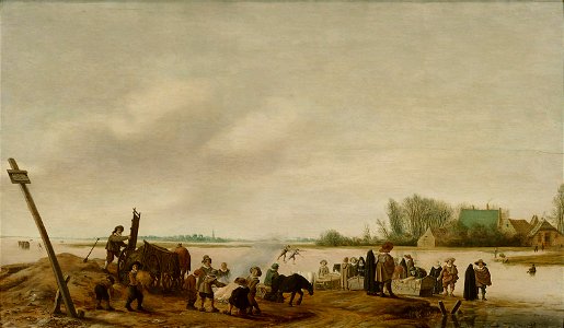 Salomon van Ruysdael - Winterlandschaft am Wasser - GG 6210 - Kunsthistorisches Museum