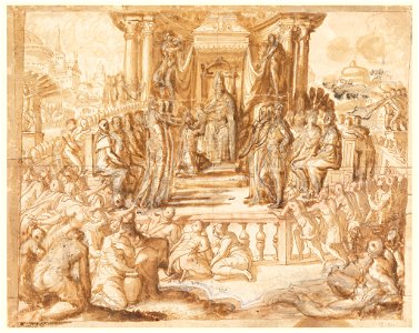 Drawing, Study for a Fresco- Allegory in Honor of Ranuccio Farnese, before 1553 (CH 18109373)