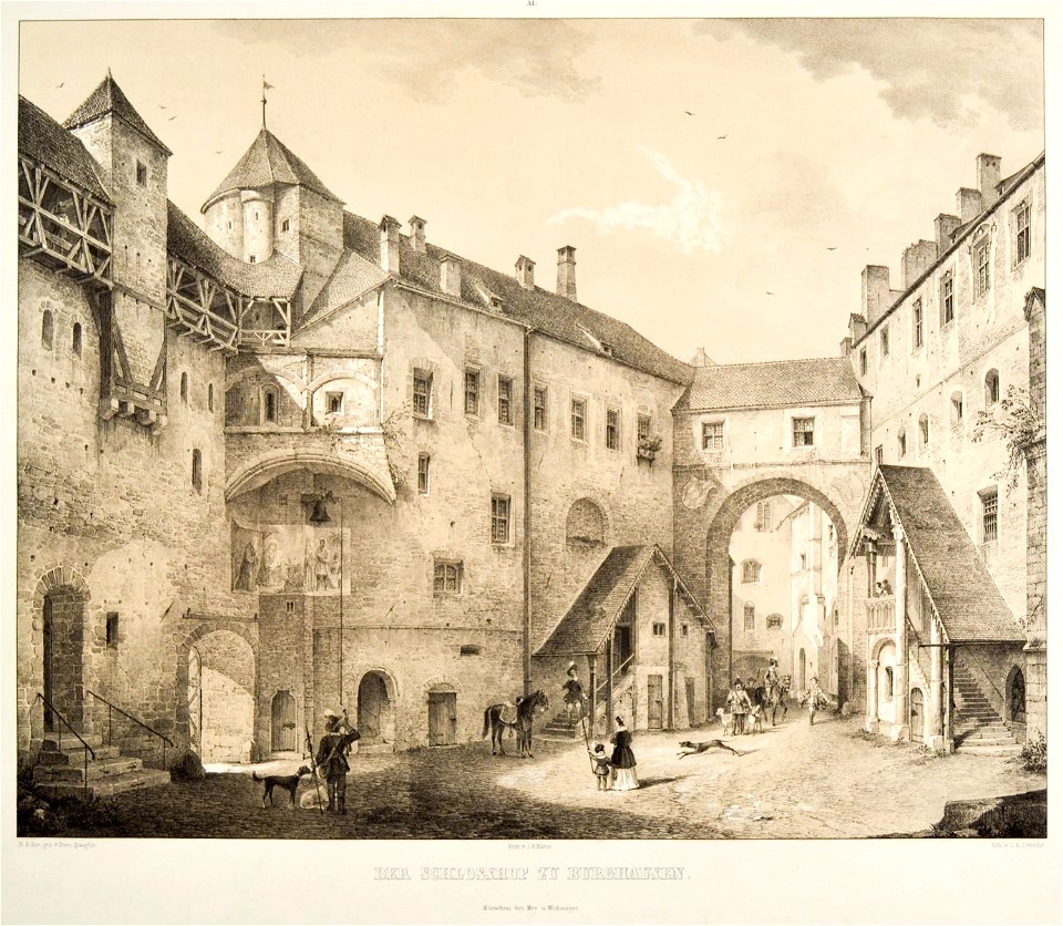 Sammlung malerischer Burgen - 3te Lieferung - Der Schlosshof zu Burghausen