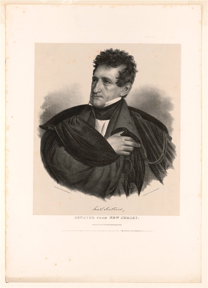 Sam L. Southard, senator from New Jersey - from life on stone by Chas. Fenderich ; printed by P.S. Duval Lith. Philada. LCCN2017657780