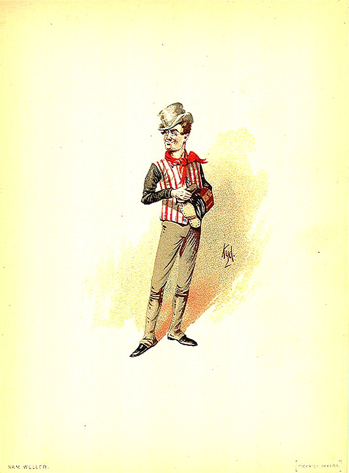 Sam Weller 1889 Dickens The Pickwick Papers character by Kyd (Joseph Clayton Clarke)