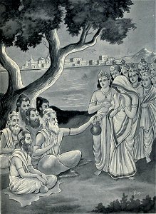 Samba deceives the sages disguised as a pregnant woman