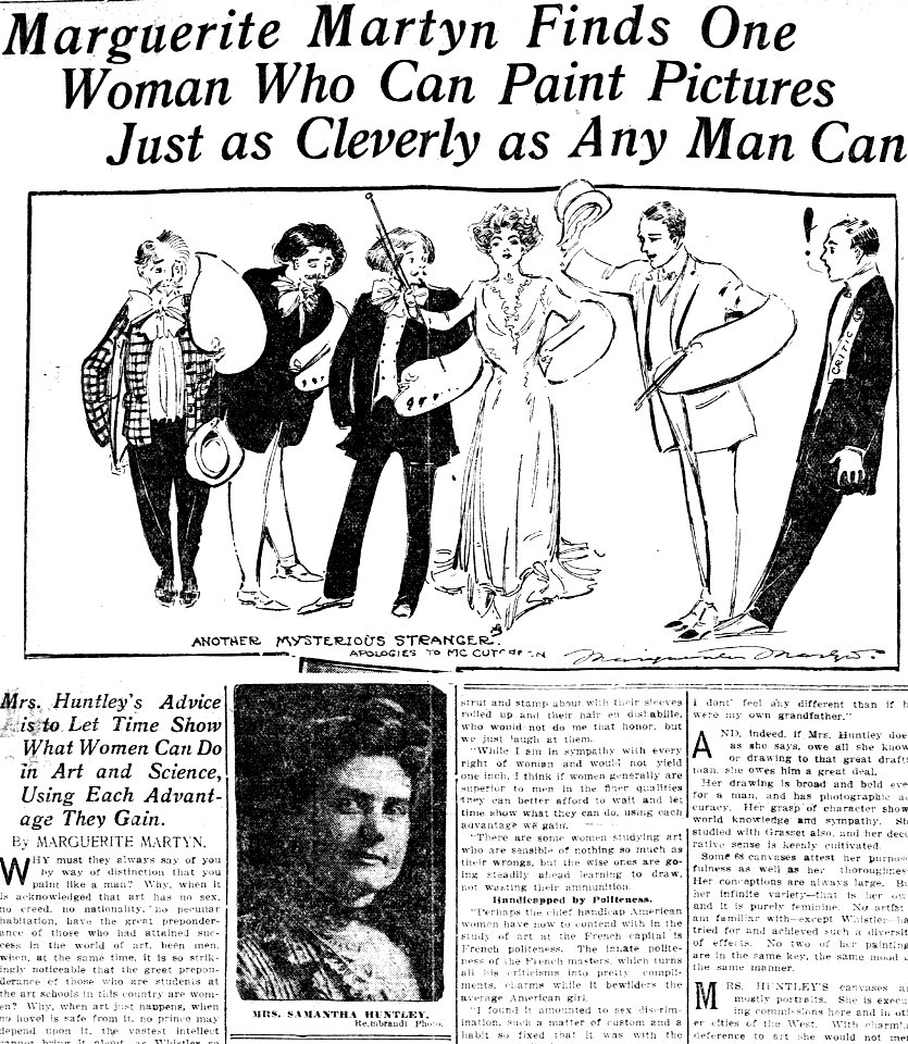 Samantha Huntley interview and drawing by Marguerite Martyn, 1909