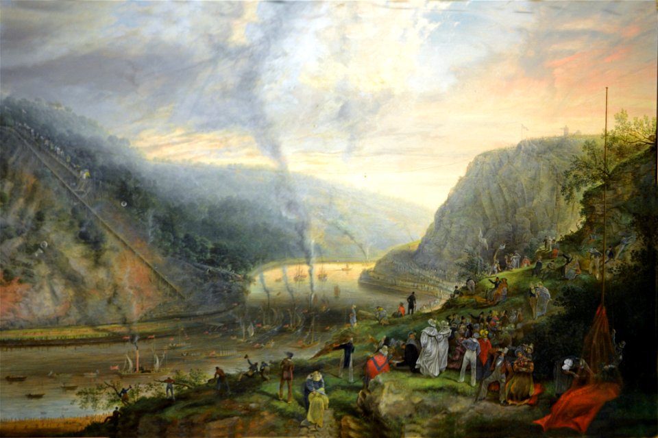 Samuel Colman - Cérémonie de pose de la première pier du pont suspendu de Clifton (1837)
